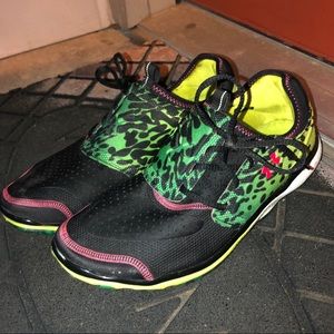 Under Armor size 12 running shoes w/neon colors